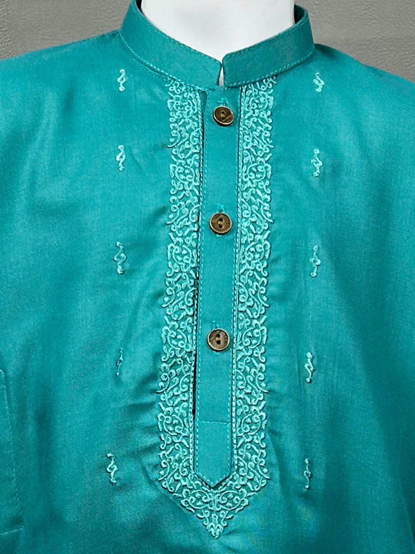 2Yrs - 14Yrs 720 Sea Green Kameez Shalwar Suit For Boys AM BKS119