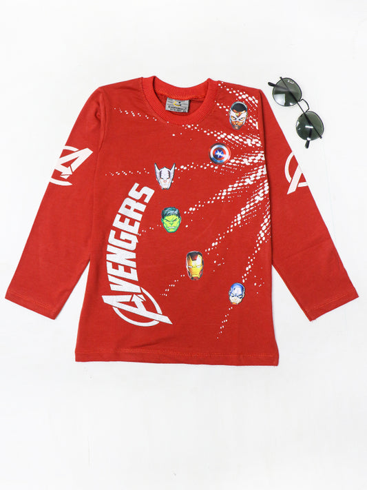 AJ Boys T-Shirt 3 Yrs - 8 Yrs Avengers Red
