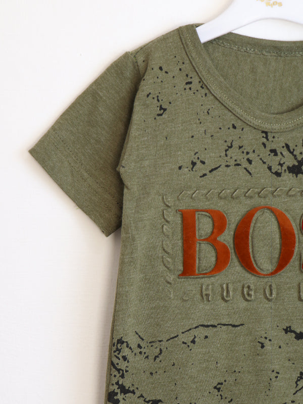 TB01 Boy T-Shirt 3 Yrs - 8 Yrs Boss Green