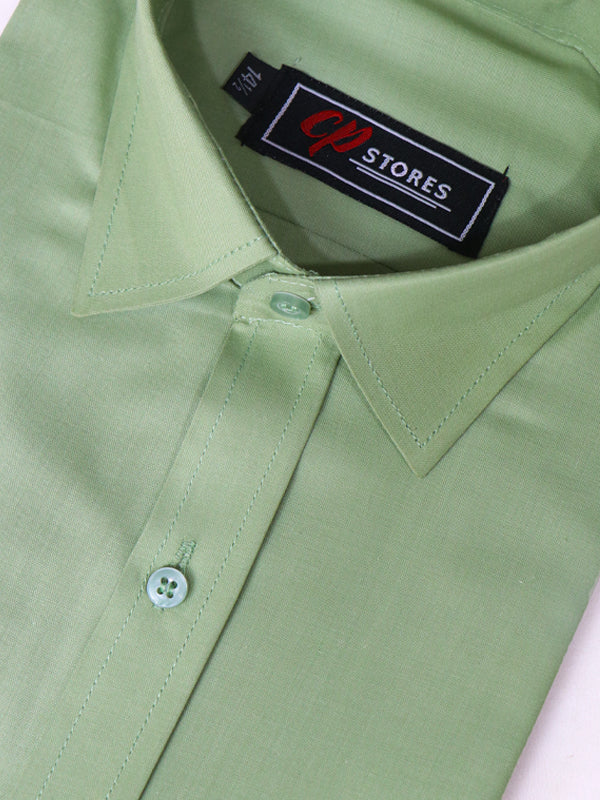 Light Green Plain Formal Dress Shirt For Men AZ MFS64