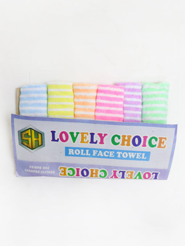 Pack of 6 Newborn Roll Towel Set Multicolor