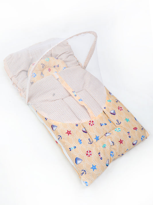 N 2Pcs Newborn Baby Sleeping Bag With Mosquito Net Peach