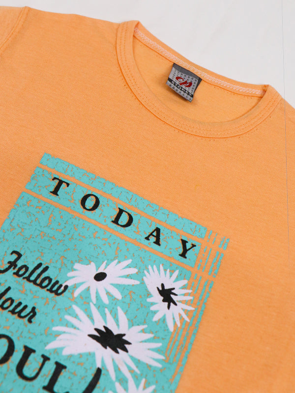 1 Yrs - 4 Yrs Soul Light Orange T-Shirt For Girls MZ GTS13