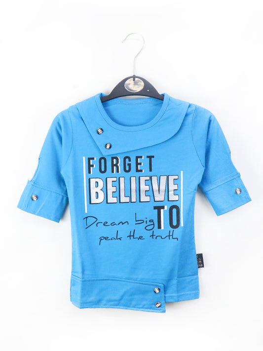 ATT Girls T-Shirt 3.5 Yrs - 9 Yrs Believe Blue