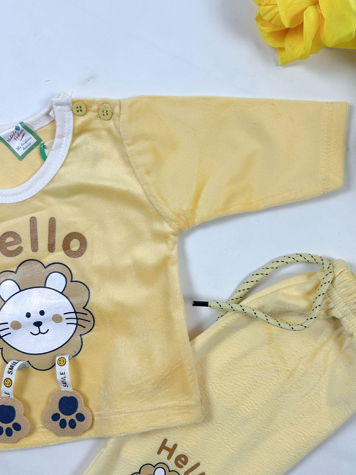 0Mth - 3Mth Yellow Hello Baba Suit For Newborn NBS829