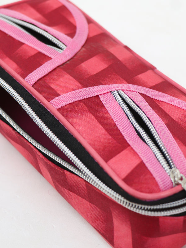 PB26 Checks Pencil Case for Kids Pink