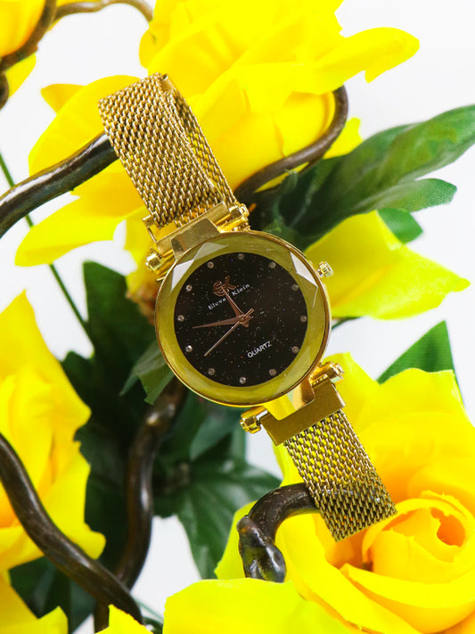 WW24 Stylish Wrist Watch for Women EK Golden