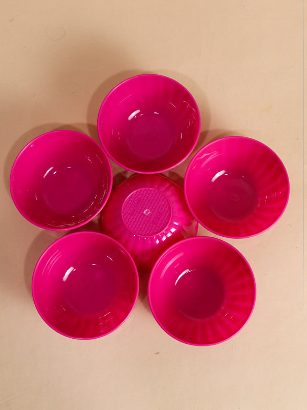 Pink Pack Of 6 Plastic Bowls MB14