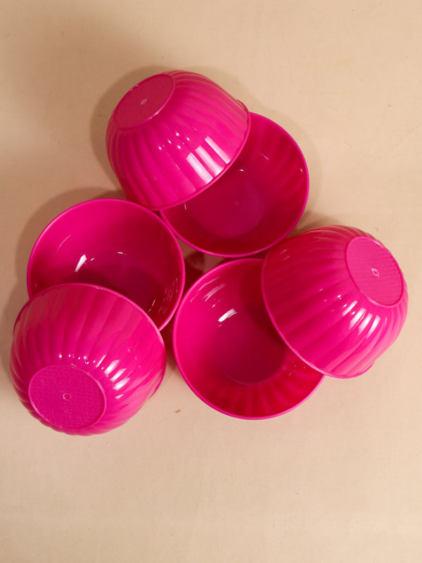 Pink Pack Of 6 Plastic Bowls MB14