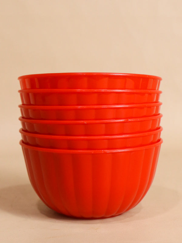 Red Pack Of 6 Plastic Bowls MB14