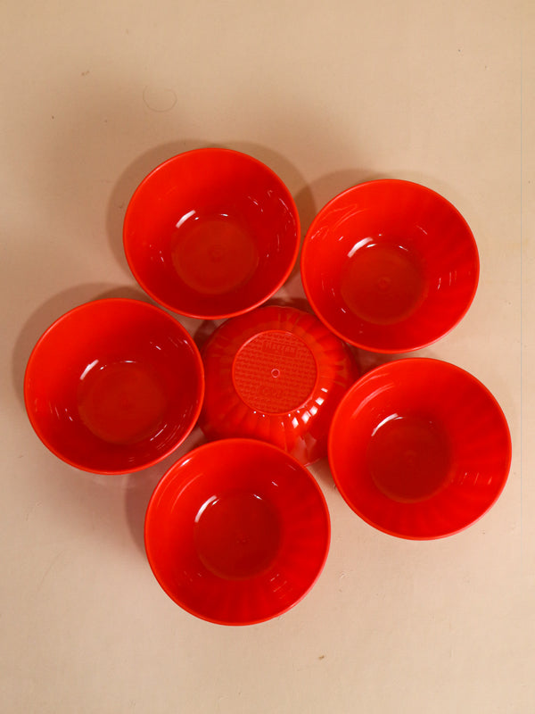 Red Pack Of 6 Plastic Bowls MB14