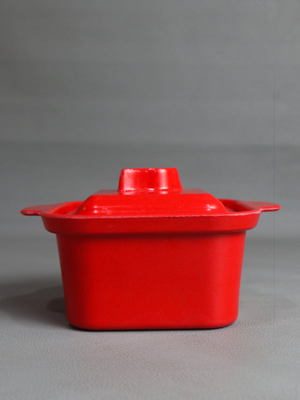 Red Melamine Square Shape Mini Bowl