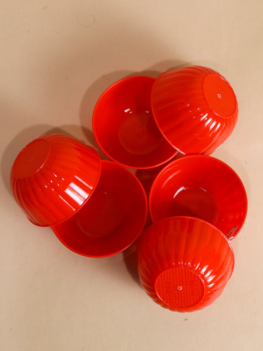 Red Pack Of 6 Plastic Bowls MB14