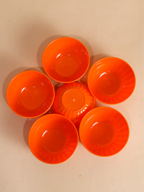 Orange Pack Of 6 Plastic Bowls MB14