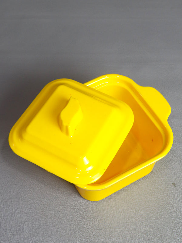 Yellow Melamine Square Shape Mini Bowl