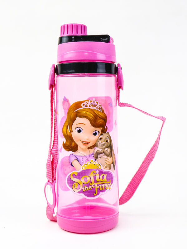 Pink Plastic Water Bottle with Strings - 600ML