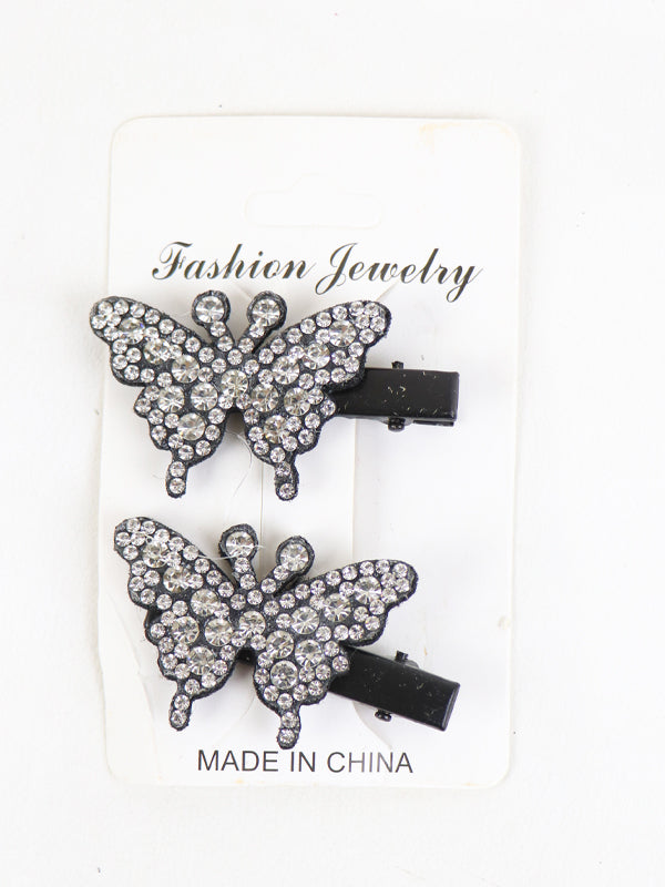 Pack of 2 Fancy Hairpins For Girls Butterfly - Black