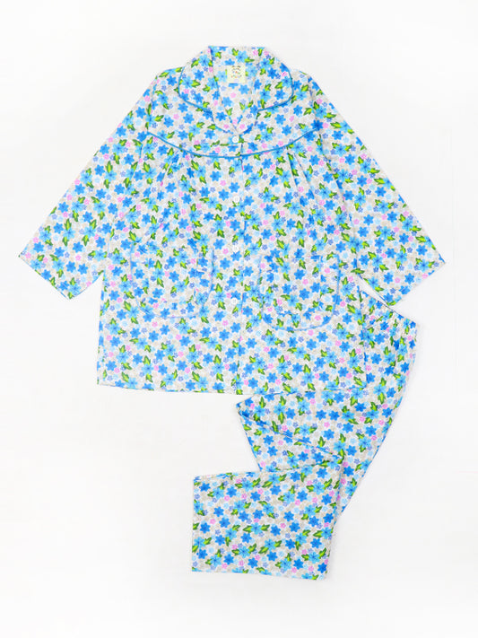 NG Girls Cotton Night Suits 6 Yrs - 8 Yrs Floral Blue
