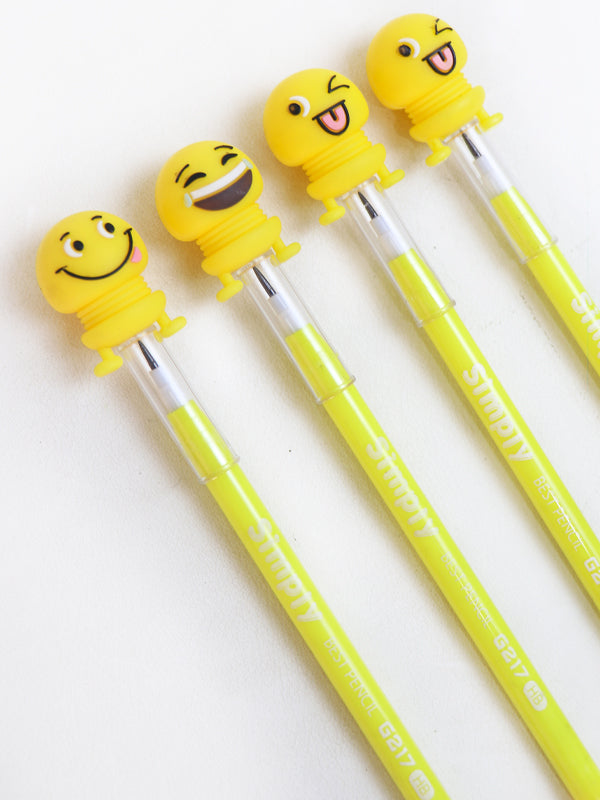 Smiley Pack of 4 Pencils