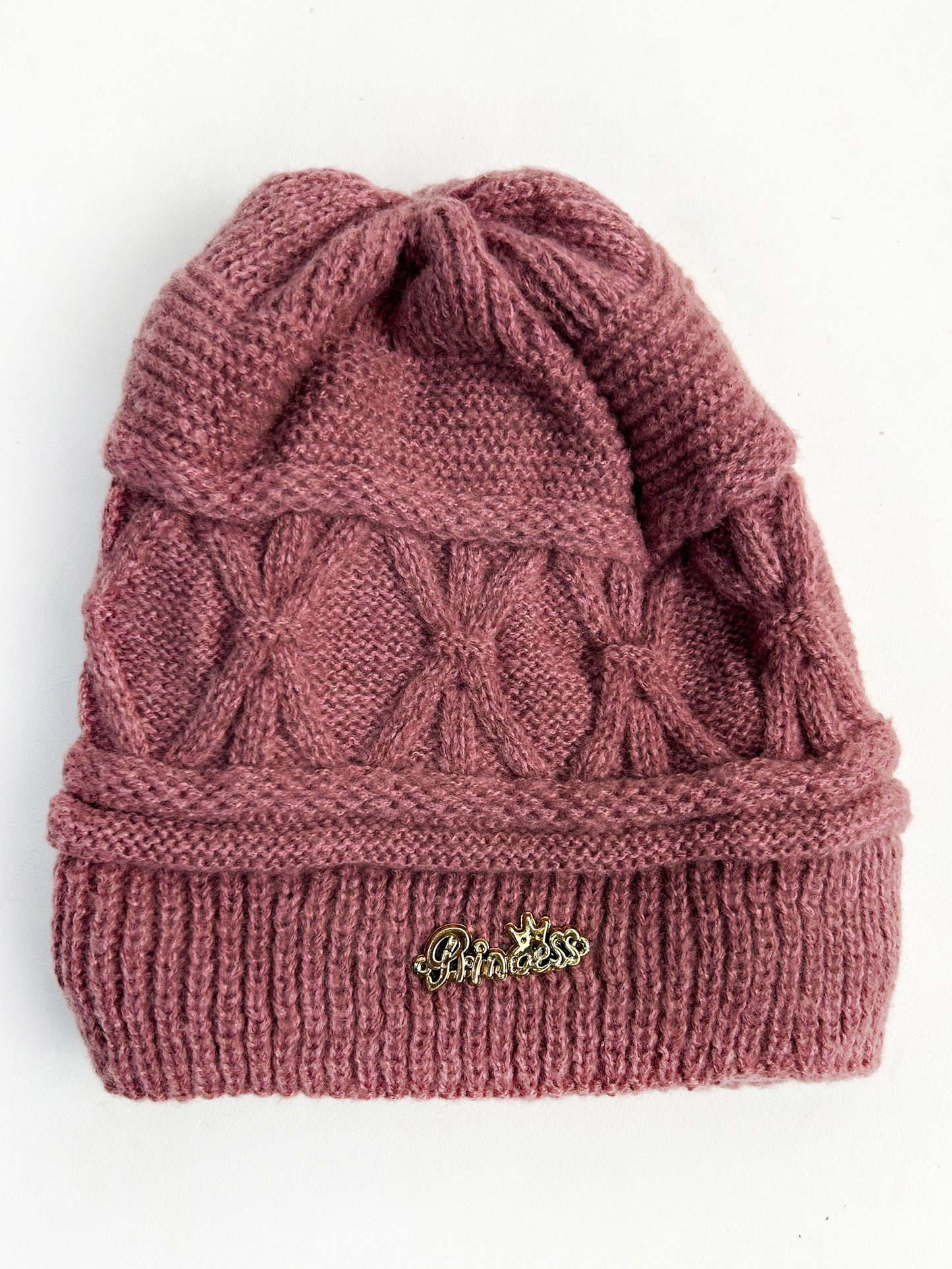 Mauve Pink Multidesign Winter Warm Beanie Hat For Women's/Winter Cap For Girls WWC07