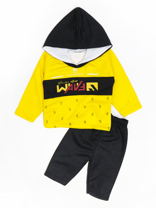 SF Hooded Newborn Baba Suit 3Mth - 9Mth Wave Yellow