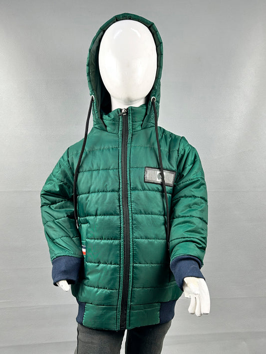 2.5Yrs - 8Yrs Dark Green Puffer Jacket For Boys NKG KJ28