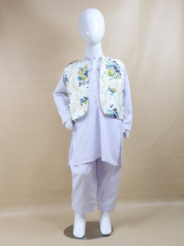 BKS03 AM Boys Waistcoat Kameez Shalwar Suit 2Yrs - 14Yrs 04