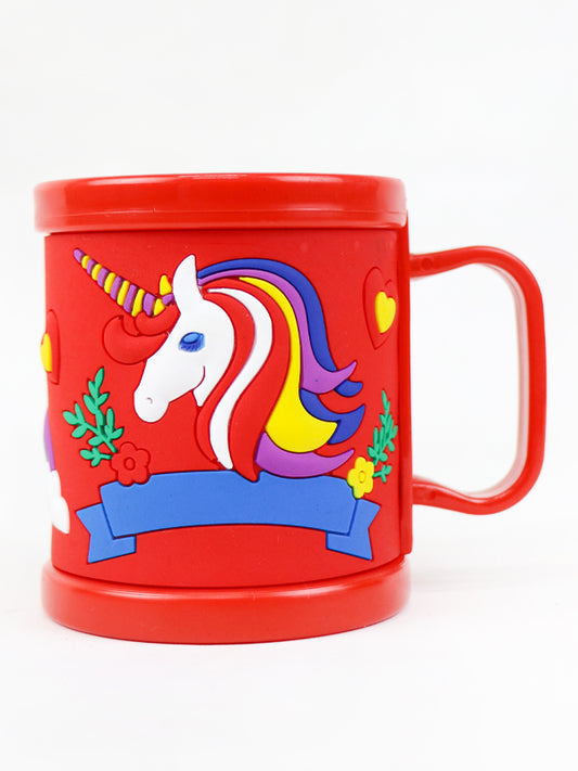 Unicorn 3D Rubber Print Mug Red (200 ml)