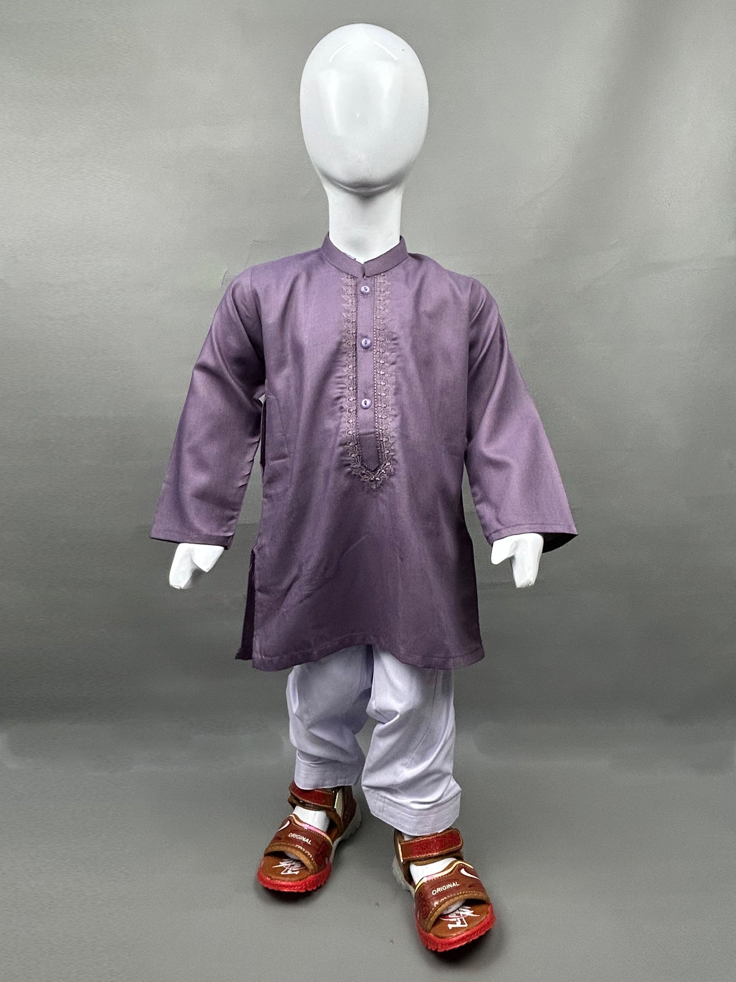 2Yrs - 14Yrs 681 Light Purple Kameez Shalwar Suit For Boys BKS110