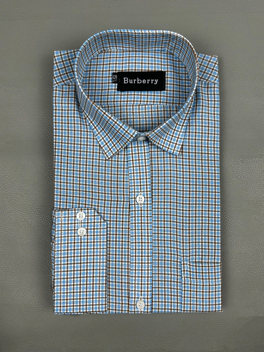 Brown Checks Formal Dress Shirt For Men MFS188