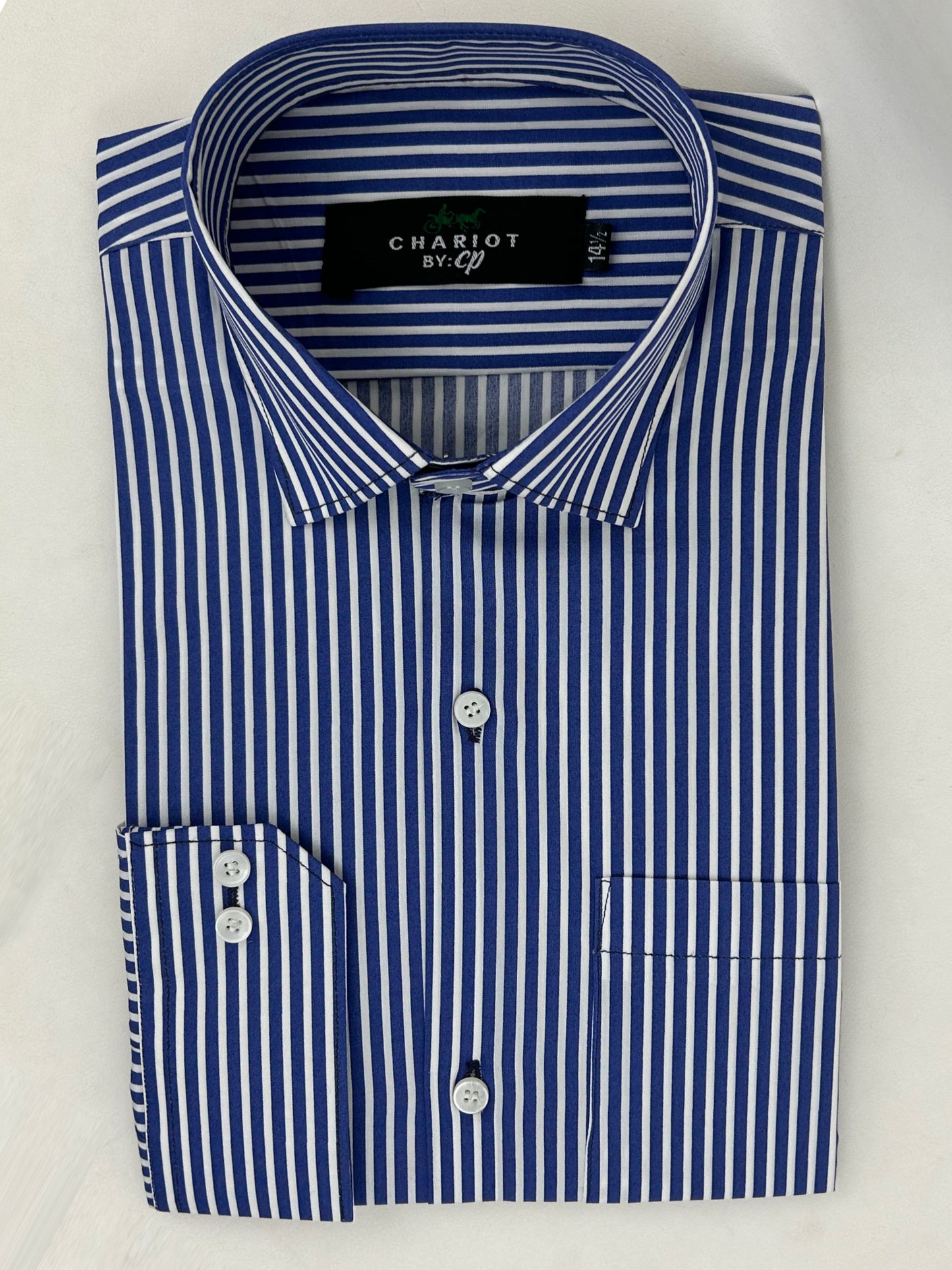 Blue Stripes Formal Dress Shirt For Men ZH MFS222