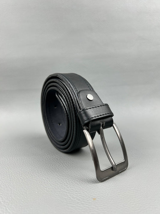 Black Faux Leather Belt For Men MB30