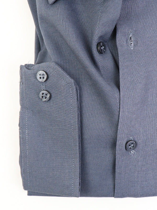 Z Men's Plain Chambray Formal Dress Shirt Slate Grey