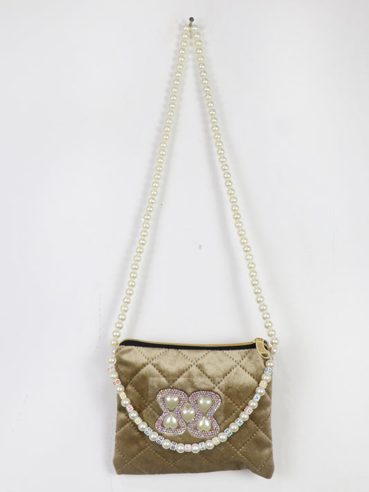 Stylish Velvet Handbag For Women's Heart Blush 23