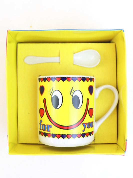 For You Coffee Cup with Spoon Set Yellow