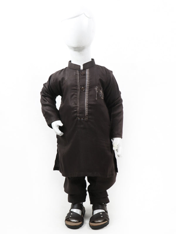 BKS23 IQ Boys Shalwar Kameez Suit 2Yrs - 14Yrs Brown