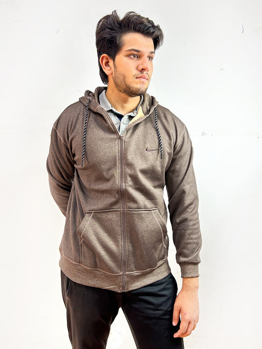 Light Brown Zipper Hoodie For Men MG MH19