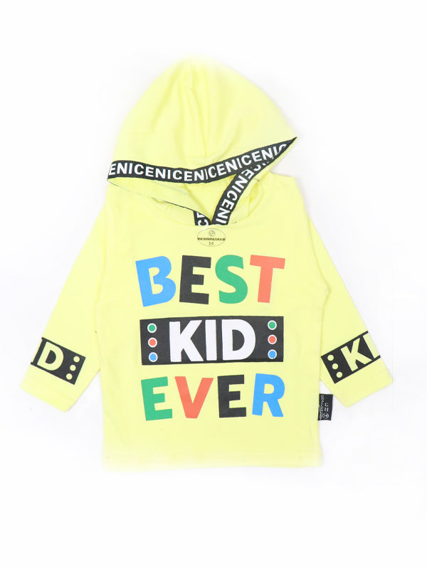ATT Boys Hooded T-Shirt 1.5 Yrs - 3.5 Yrs Best Kid Light Yellow