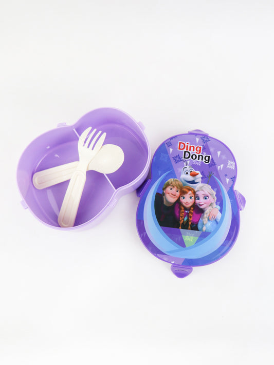 Kids Ding Dong Lunch Box with Fork & Spoon F Purple