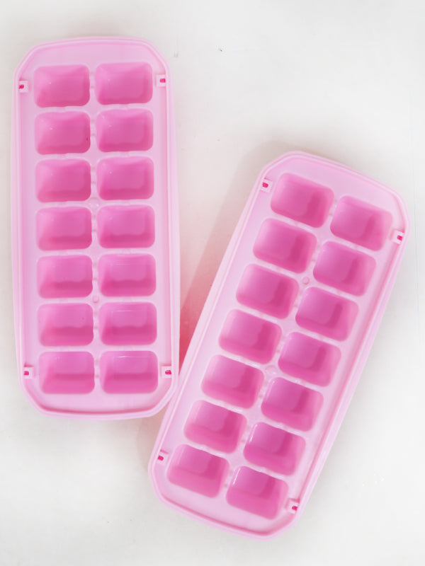 KTC10 Frosty Pack of 2 Ice Cubes Tray (14 Cubes) Pink