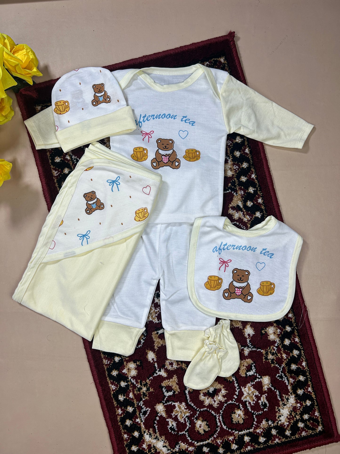 0Mth - 3Mth Teddy Bear 6Pcs Gift Set For Newborn HG NBGS214