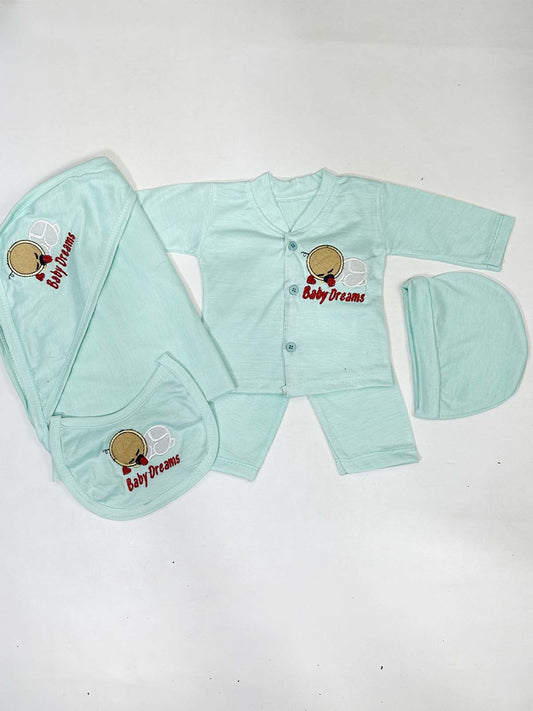 0Mth - 3Mth Green 5Pcs Gift Set For Newborn HG NBGS241