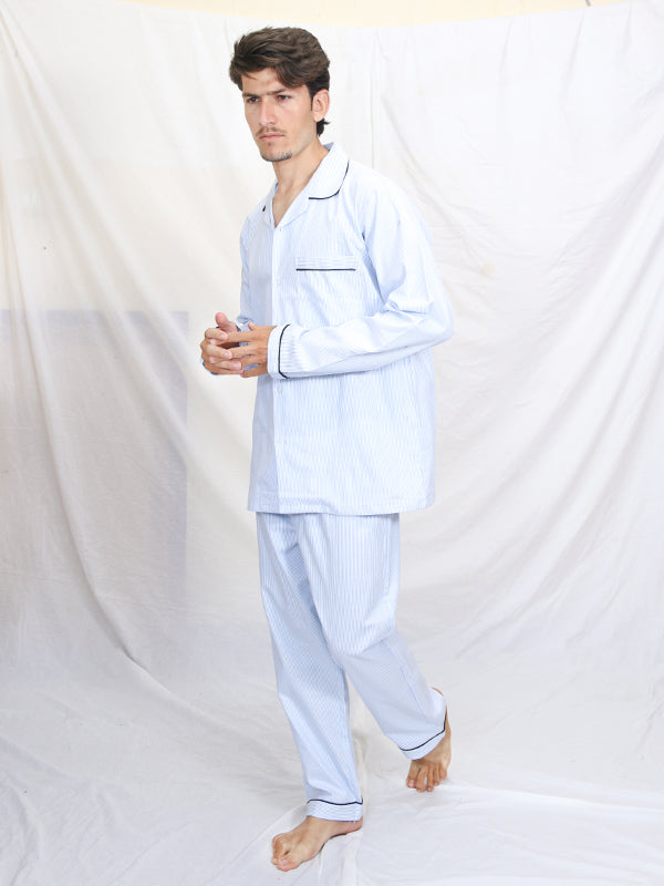 Buy Shopbloom Ultra Soft Beige Modal Satin Long Sleeve Men Night Suit (Set  of 2) online
