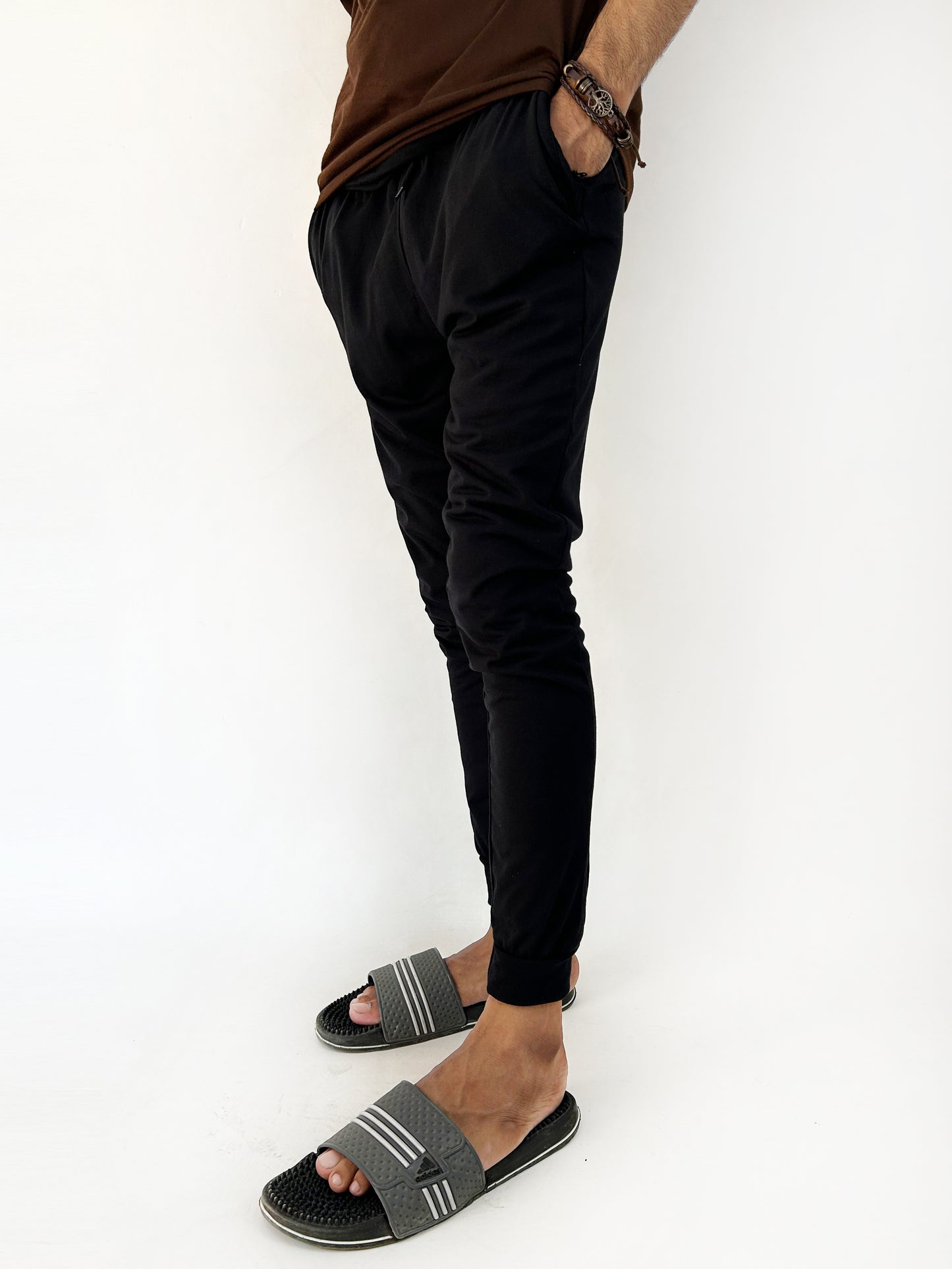 Black Plain Jersey Trouser For Men SN MT100