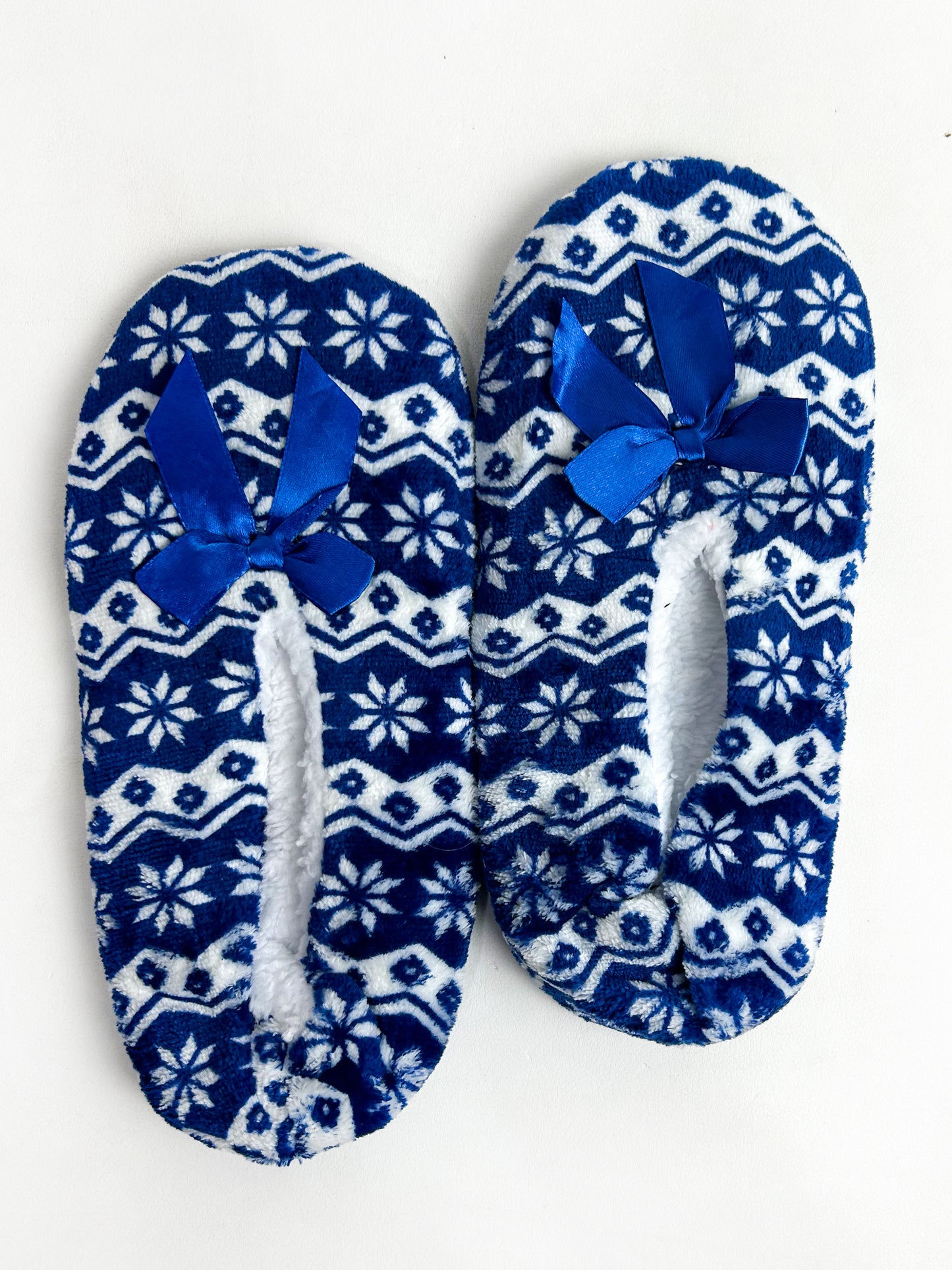 Blue Fuzzy Slipper Socks FSS15