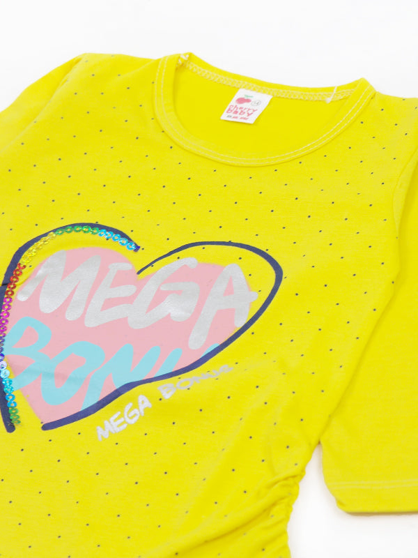 GTS03 MZ Girls T-Shirt 1 Yrs - 4 Yrs Mega Yellow