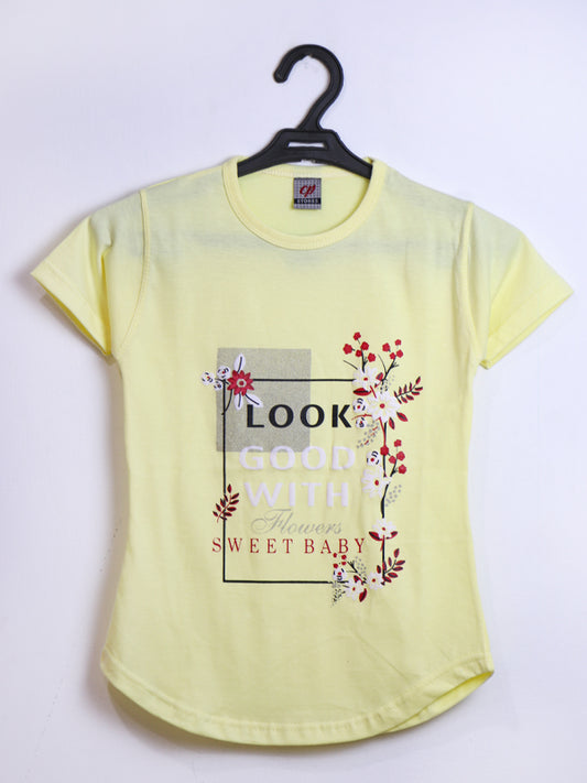 GTS11 M Girls T-Shirt 4Yrs - 7Yrs Look Good Yellow