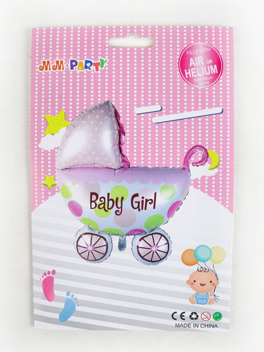 BP07 Baby Girl Cart Shaped Foil Balloons