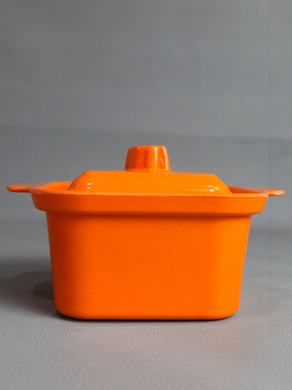 Orange Melamine Square Shape Mini Bowl