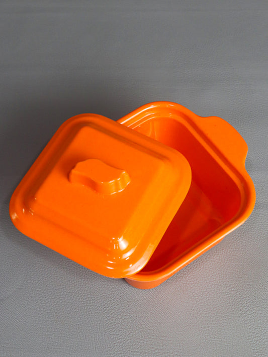 Orange Melamine Square Shape Mini Bowl